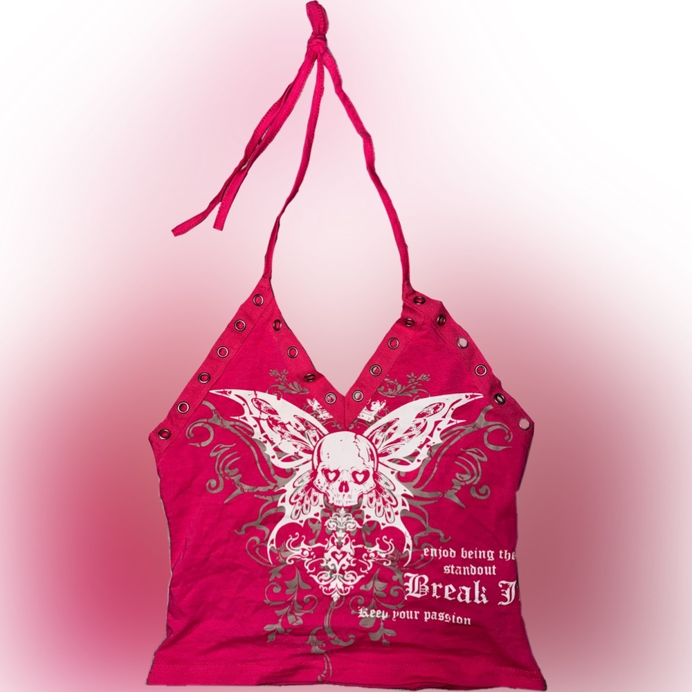 Source Unknown Pink Graphic Tank Top